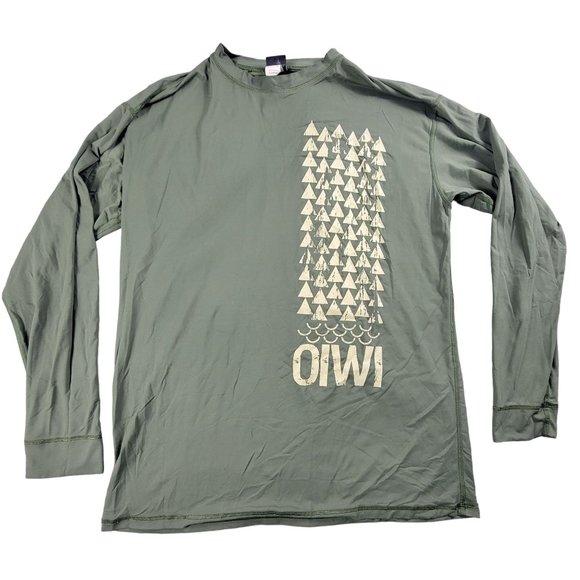 Oiwi Ocean Gear Mens XL Green Shirt Long Sleeve Casual Lightweight Athletic